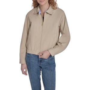 Nautica Women’s Long Sleeve Cotton Collared Zip Front Jacket(Irish Creme)