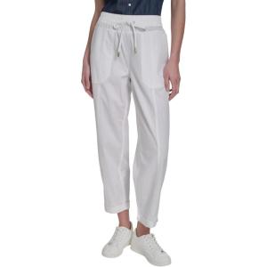 Nautica Women’s Pull on Cuffed Solid Ankle Length Pants(Bright White)