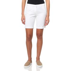 Nautica Women’s Riviera Chino Twill 9 Inch Inseam Shorts(Bright White)