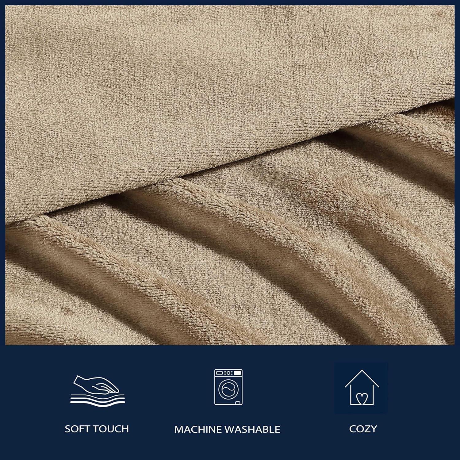 imageNautica Twin Blanket Soft Plush Fleece Bedding Ideal for Bed or Couch Dorm Essentials OekoTex Certified Solid RedBrown