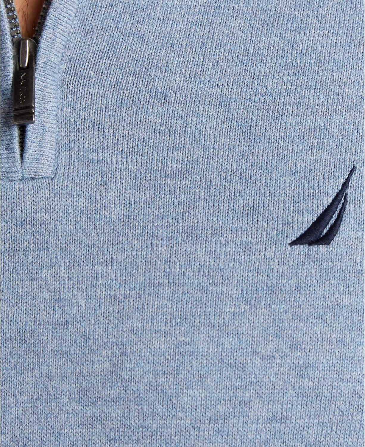 imageNautica Mens Nautica Mens Quarterzip SweaterDeep Anchor Heather