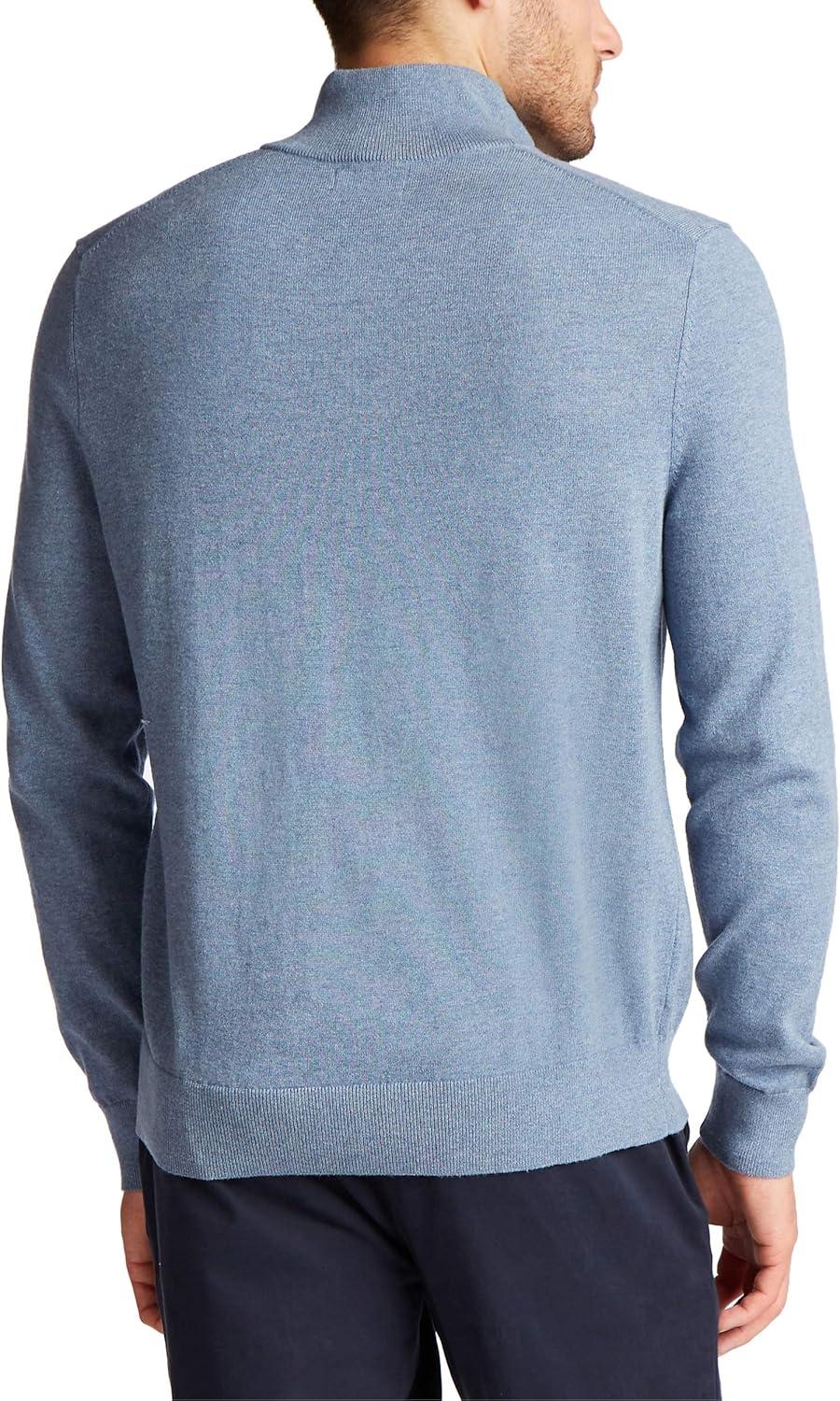 imageNautica Mens Nautica Mens Quarterzip SweaterDeep Anchor Heather
