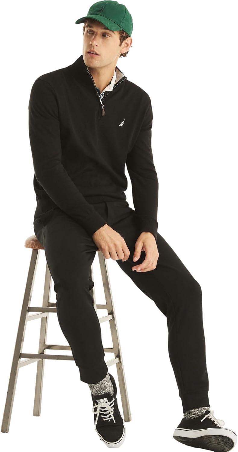 imageNautica Mens Nautica Mens Quarterzip SweaterLuxury Black