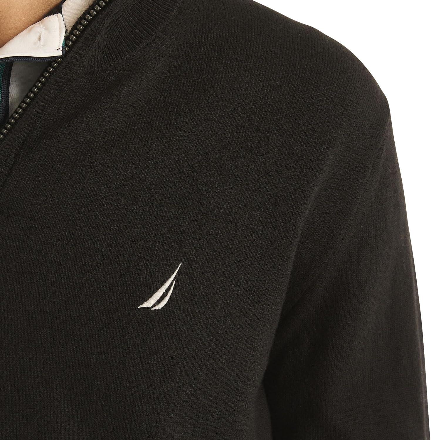 imageNautica Mens Nautica Mens Quarterzip SweaterLuxury Black