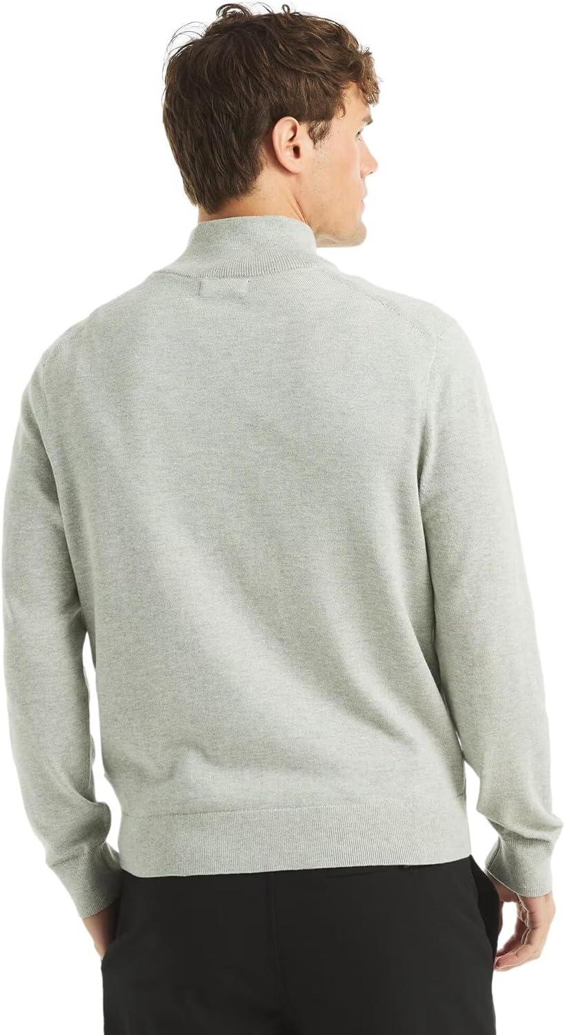 imageNautica Mens Nautica Mens Quarterzip SweaterSmoke Grey Heather