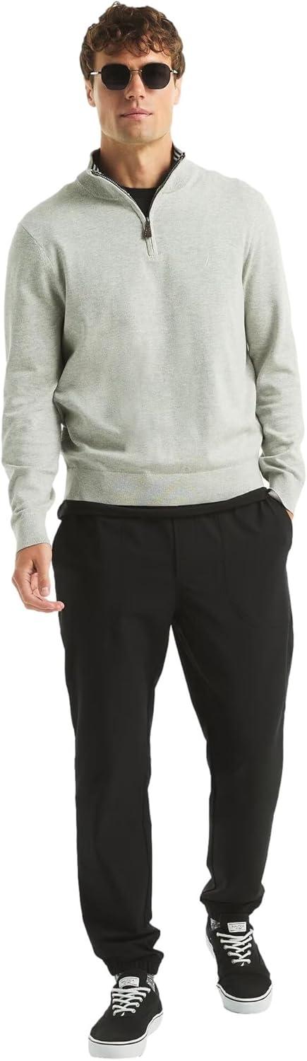 imageNautica Mens Nautica Mens Quarterzip SweaterSmoke Grey Heather