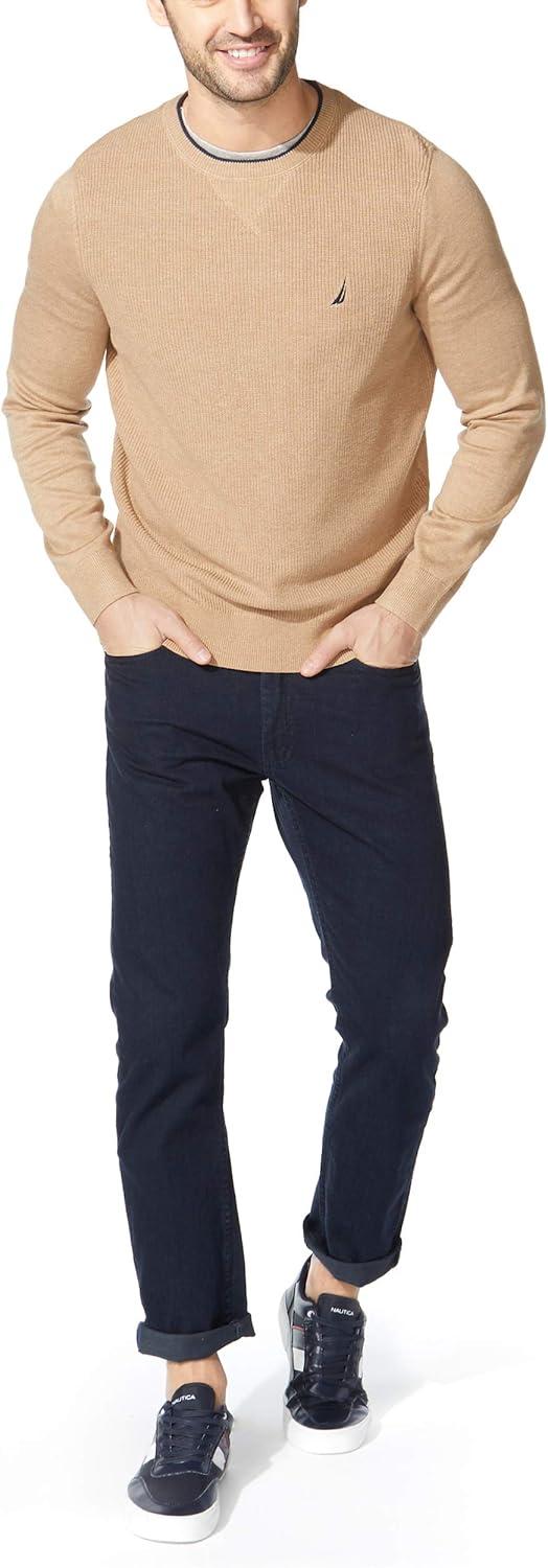 imageNautica Mens Ribbed SweaterCoastal Camel Heather