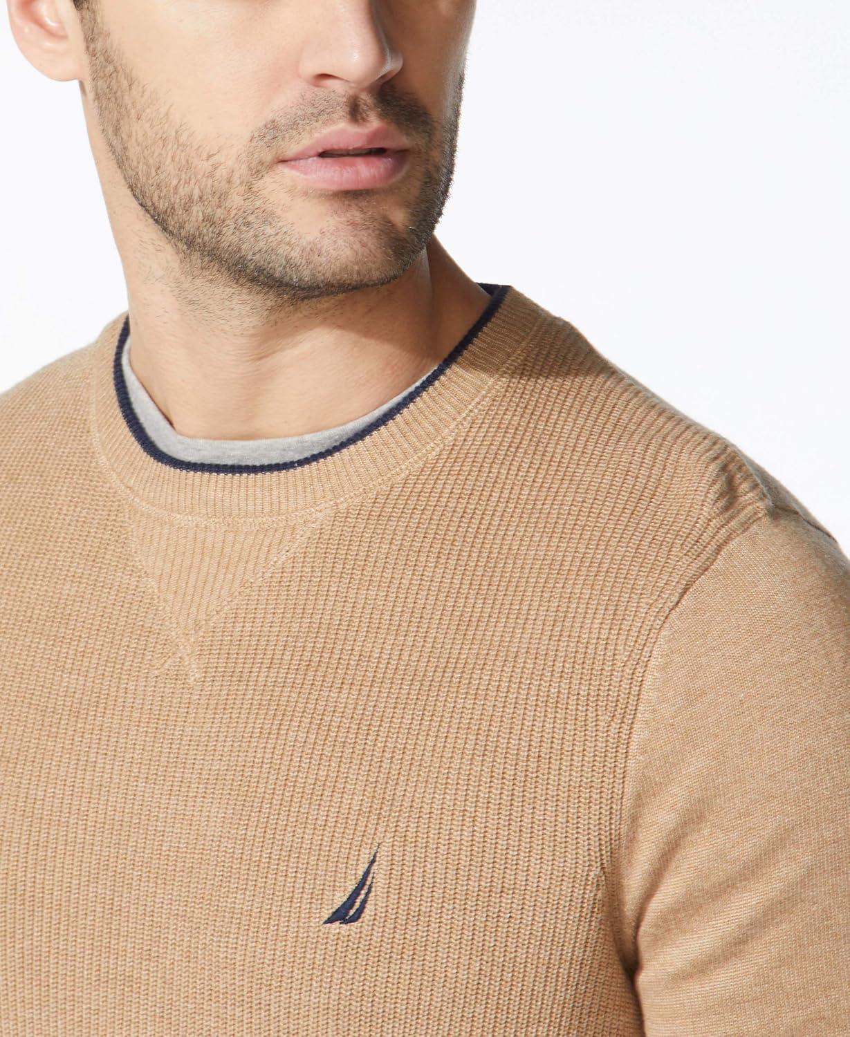 imageNautica Mens Ribbed SweaterCoastal Camel Heather