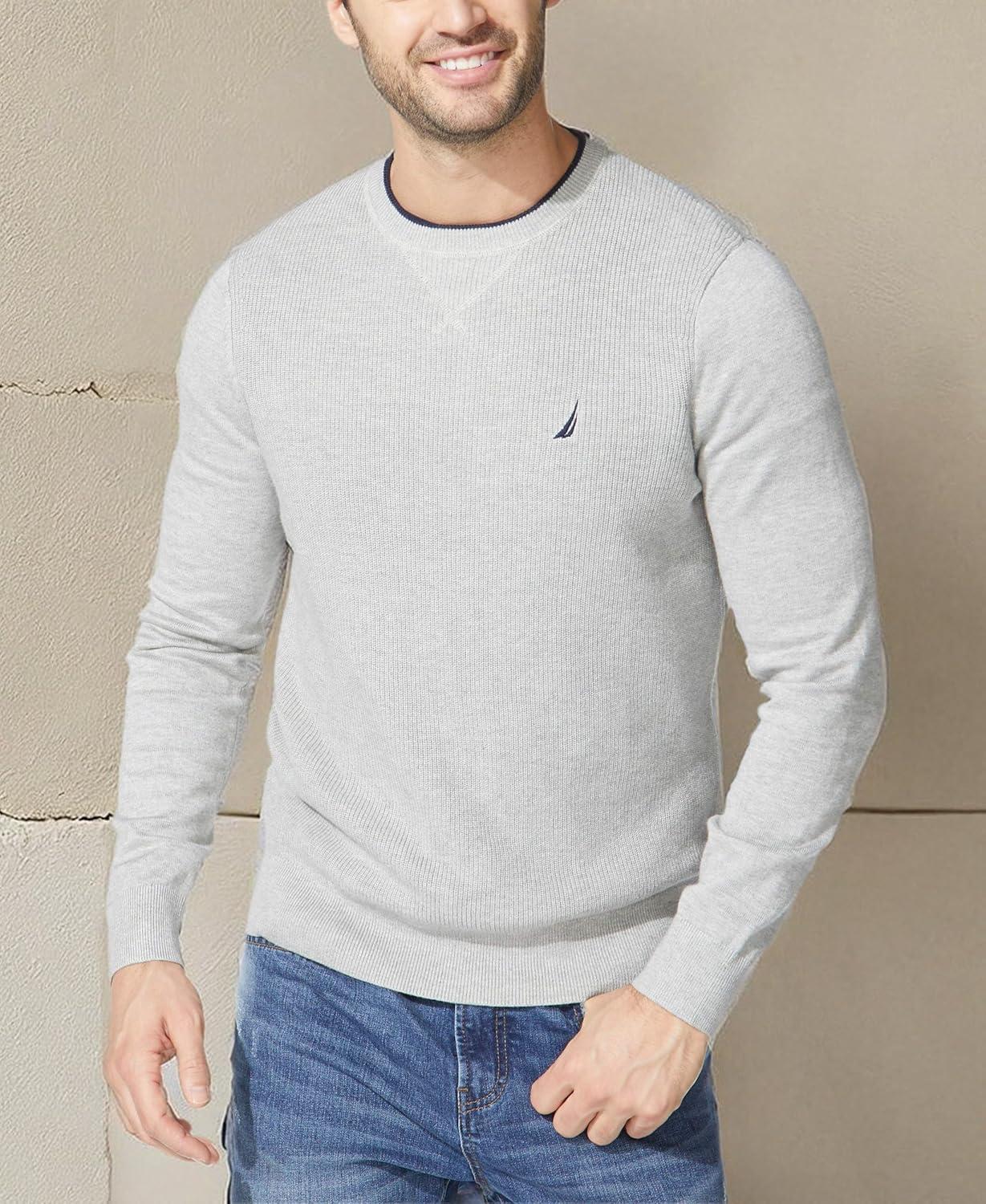 imageNautica Mens Ribbed SweaterGrey Heather
