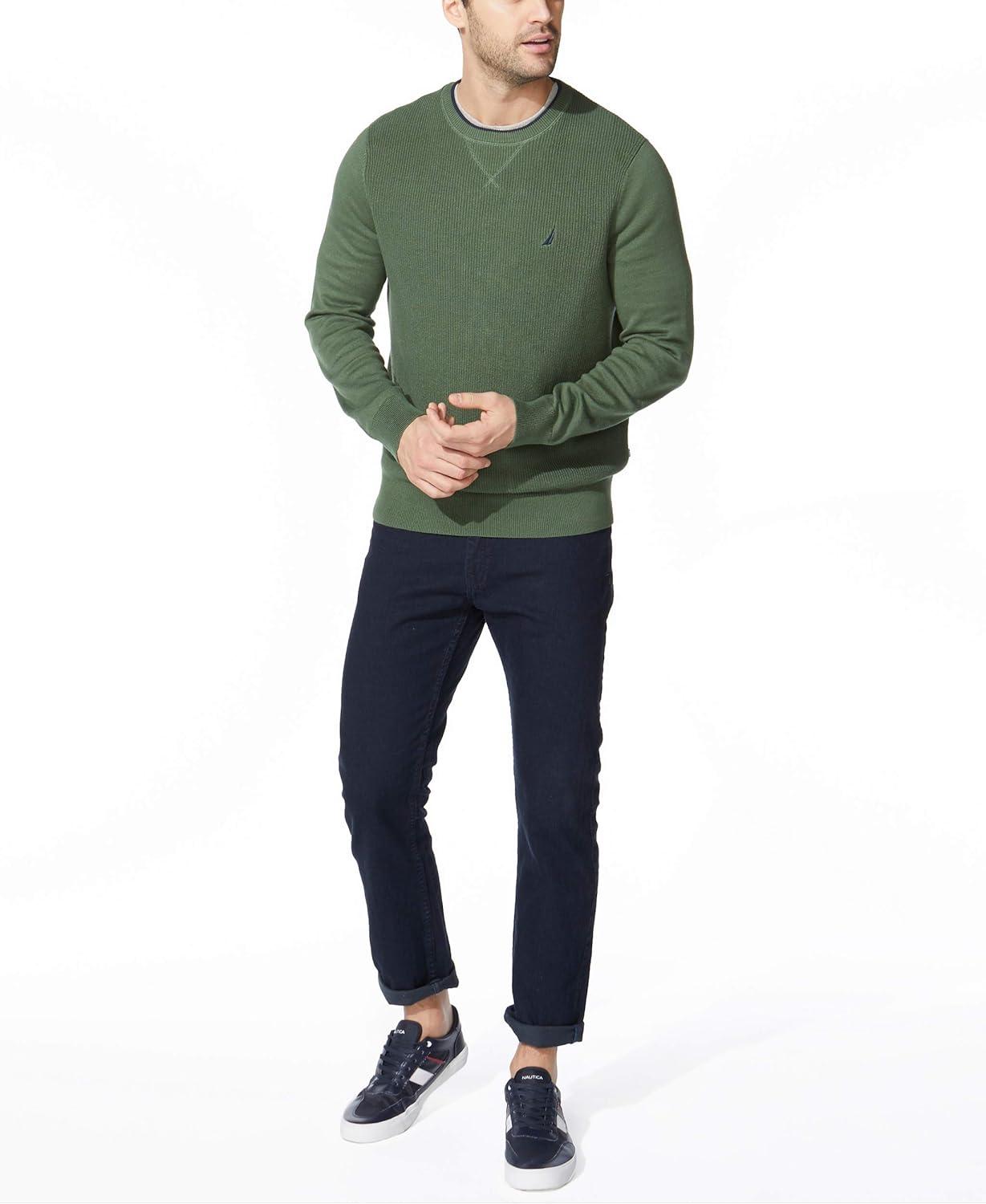 imageNautica Mens Ribbed SweaterPine Forest