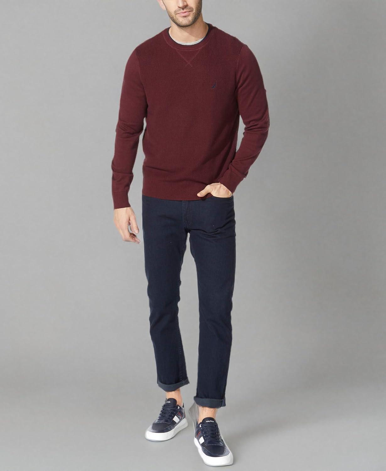 imageNautica Mens Ribbed SweaterRoyal Burgundy