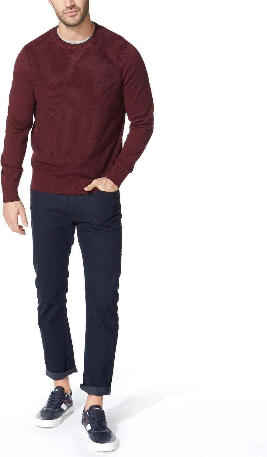 imageNautica Mens Ribbed SweaterRoyal Burgundy