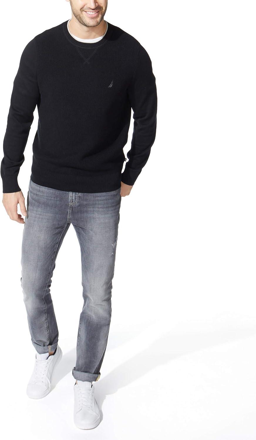 imageNautica Mens Ribbed SweaterTrue Black