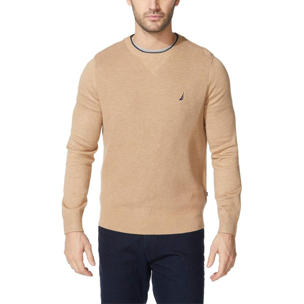 imageNautica Mens Ribbed SweaterCoastal Camel Heather