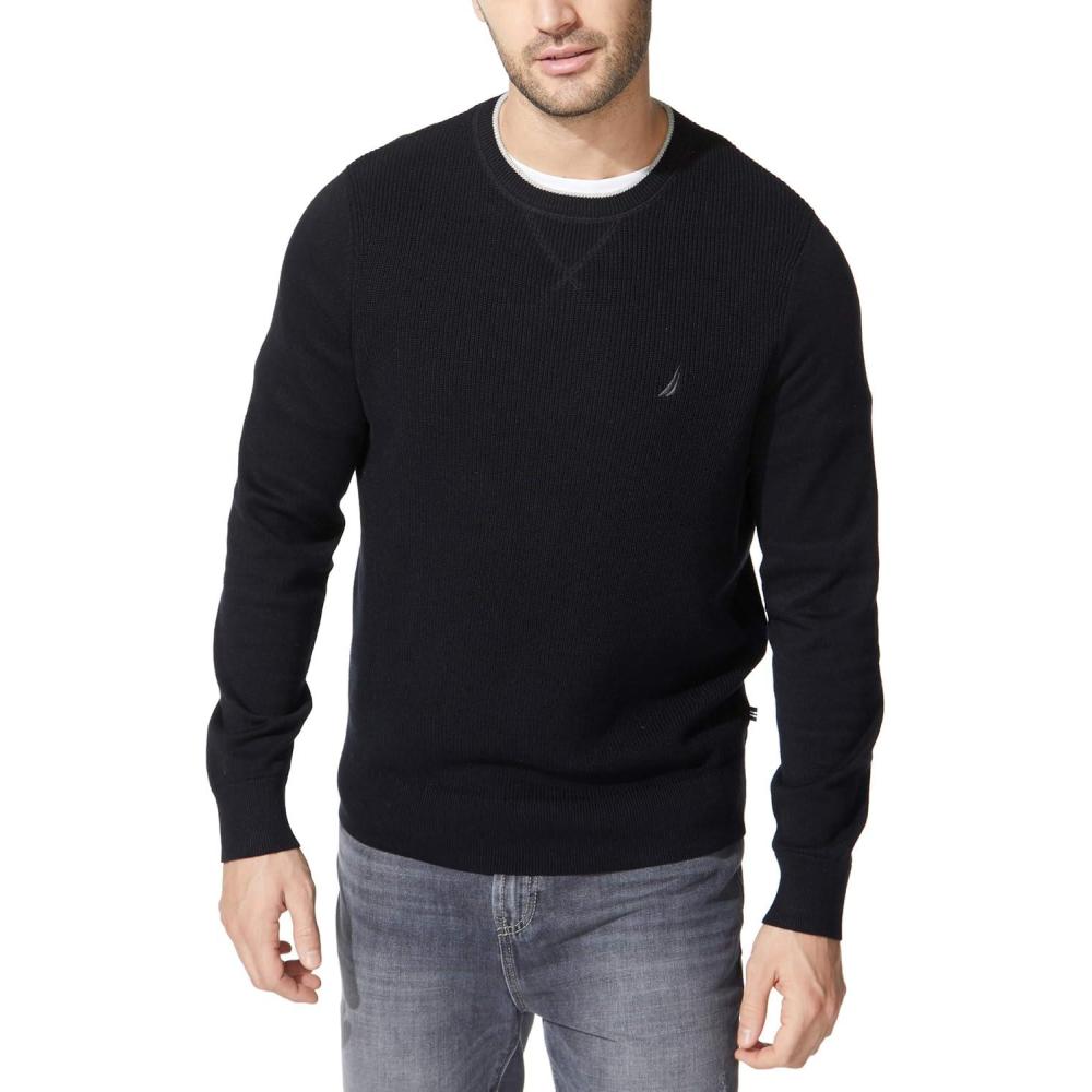 imageNautica Mens Ribbed SweaterTrue Black