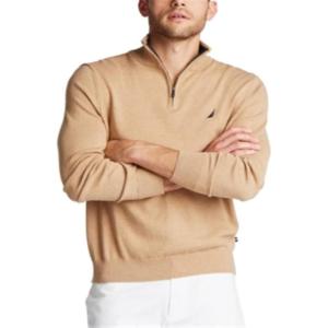 Nautica Men’s Nautica Men’s Quarter-zip Sweater(Coastal Camel Heather)