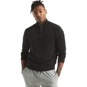 Nautica Men’s Nautica Men’s Quarter-zip Sweater(Elegant Black)