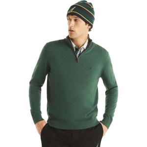 Nautica Men’s Nautica Men’s Quarter-zip Sweater(Forest Green)