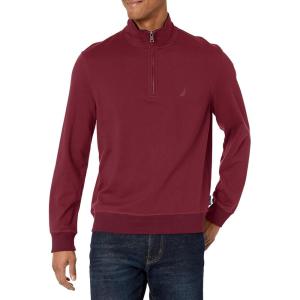 Nautica Men’s Nautica Men’s Quarter-zip Sweater(Shipwreck Burgundy)