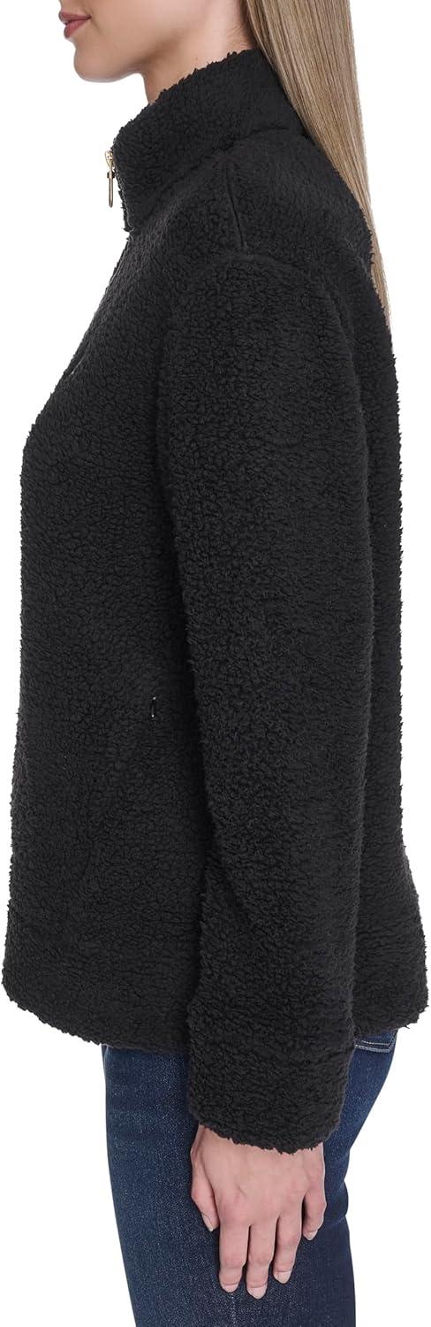 imageNautica Womens Mockneck Fleece Sweater PulloverBlack