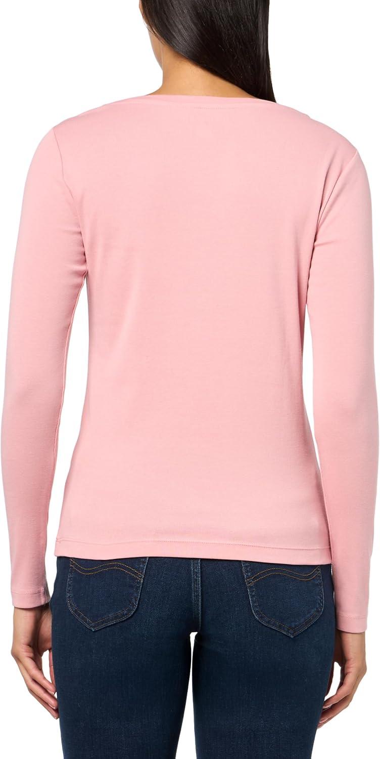 imageNautica Womens Long Sleeve Solid Scoop Neck Cotton TShirtBridal Rose