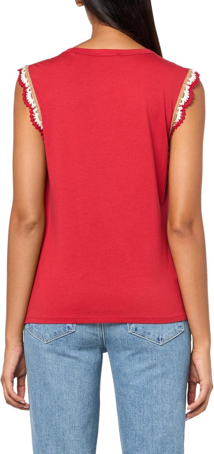 imageNautica Womens Solid Cotton VNeck Sleeveless TopSamba