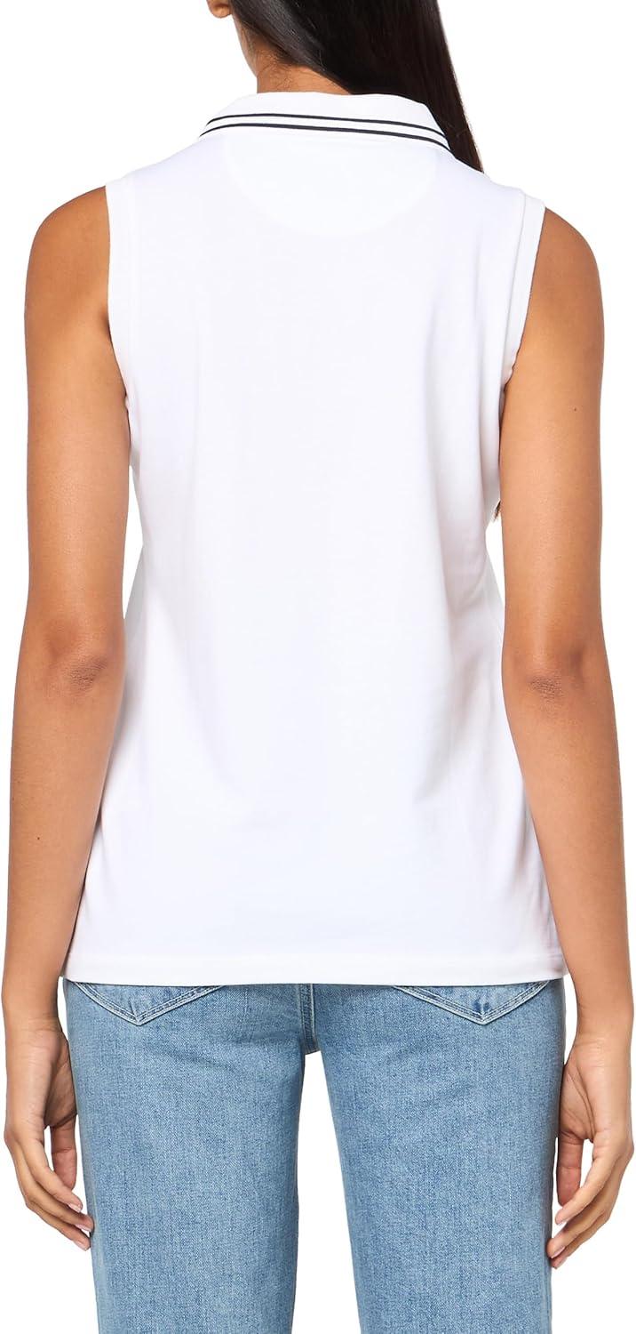 imageNautica Womens Solid Sleeveless Johnny Collar Polo ShirtBright White