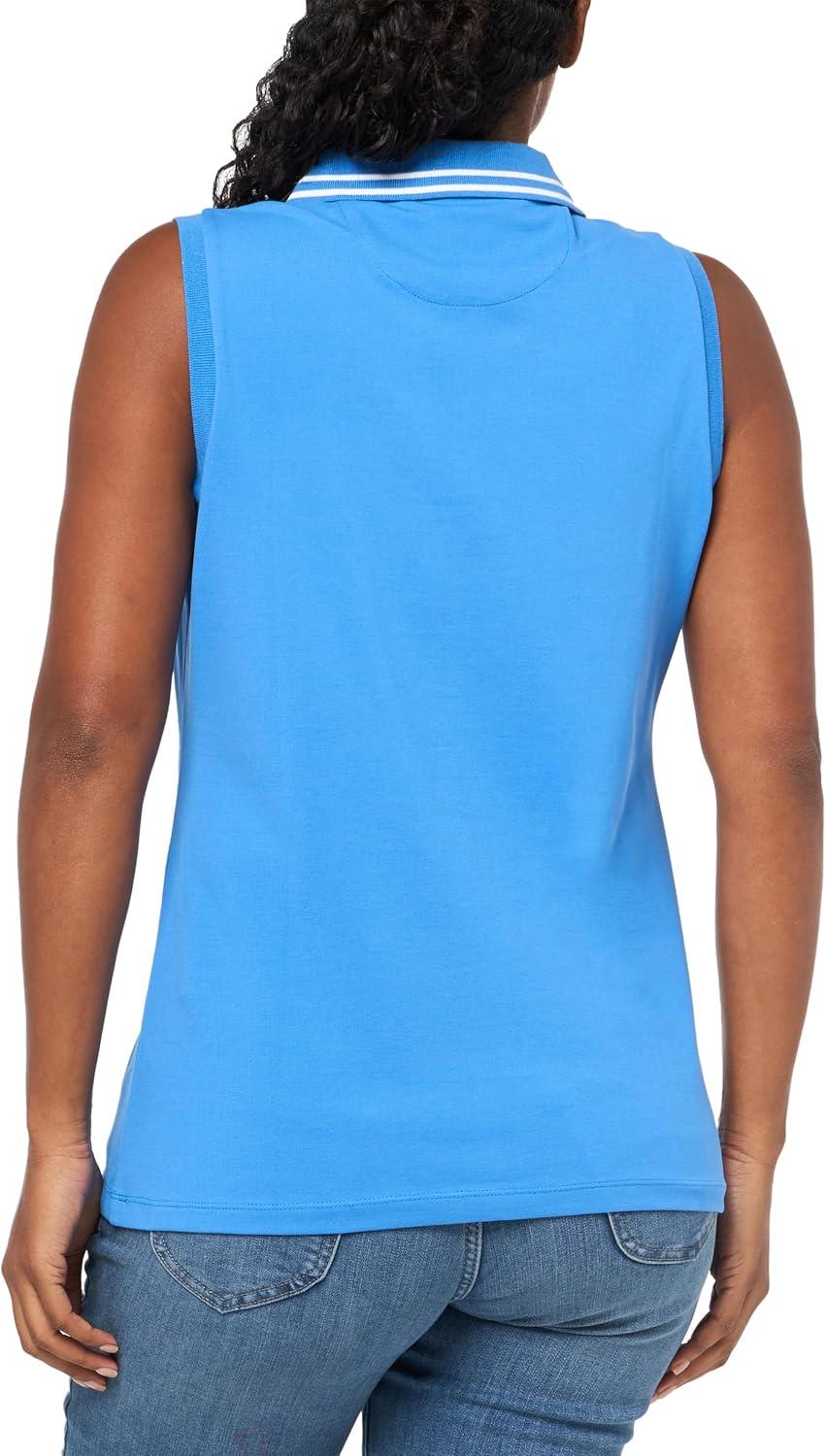 imageNautica Womens Solid Sleeveless Johnny Collar Polo ShirtPacific