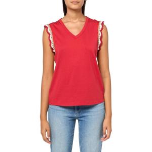 Nautica Women’s Solid Cotton V-Neck Sleeveless Top(Samba)