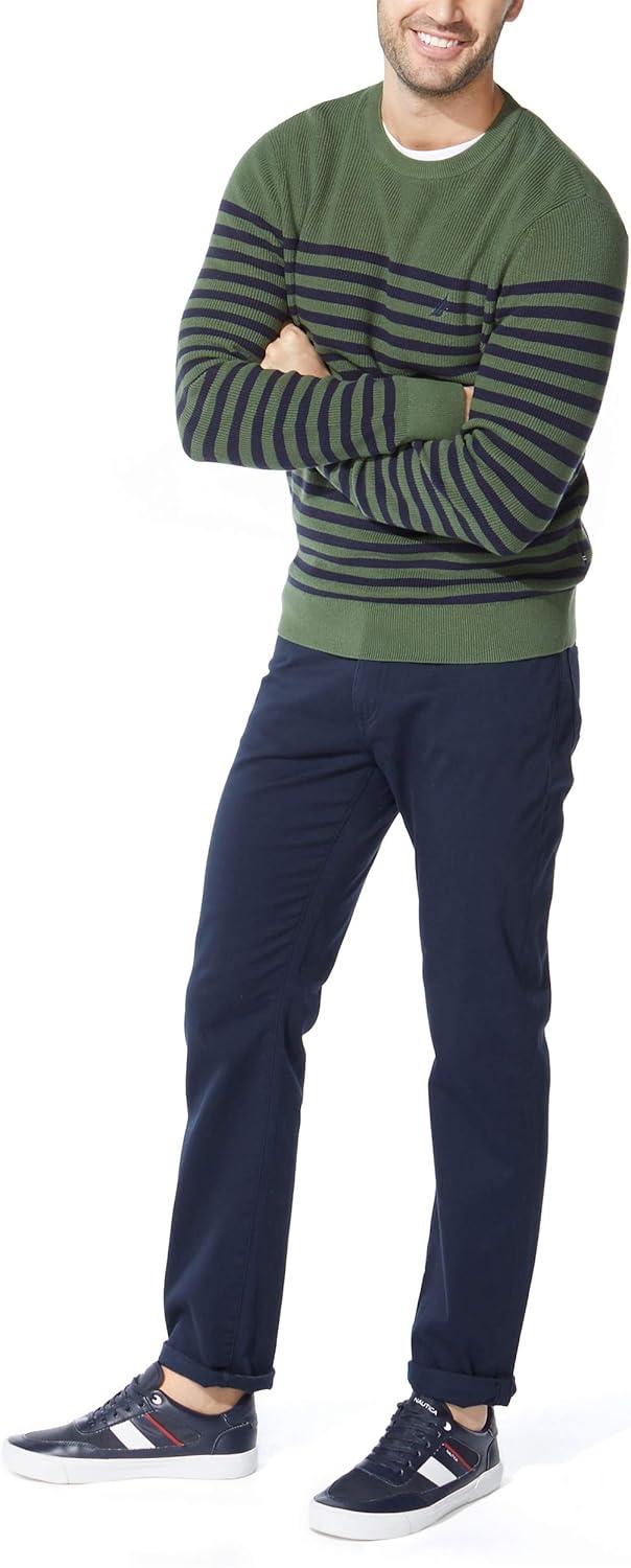 imageNautica Mens Mens Stripe Knit SweaterPine Forest