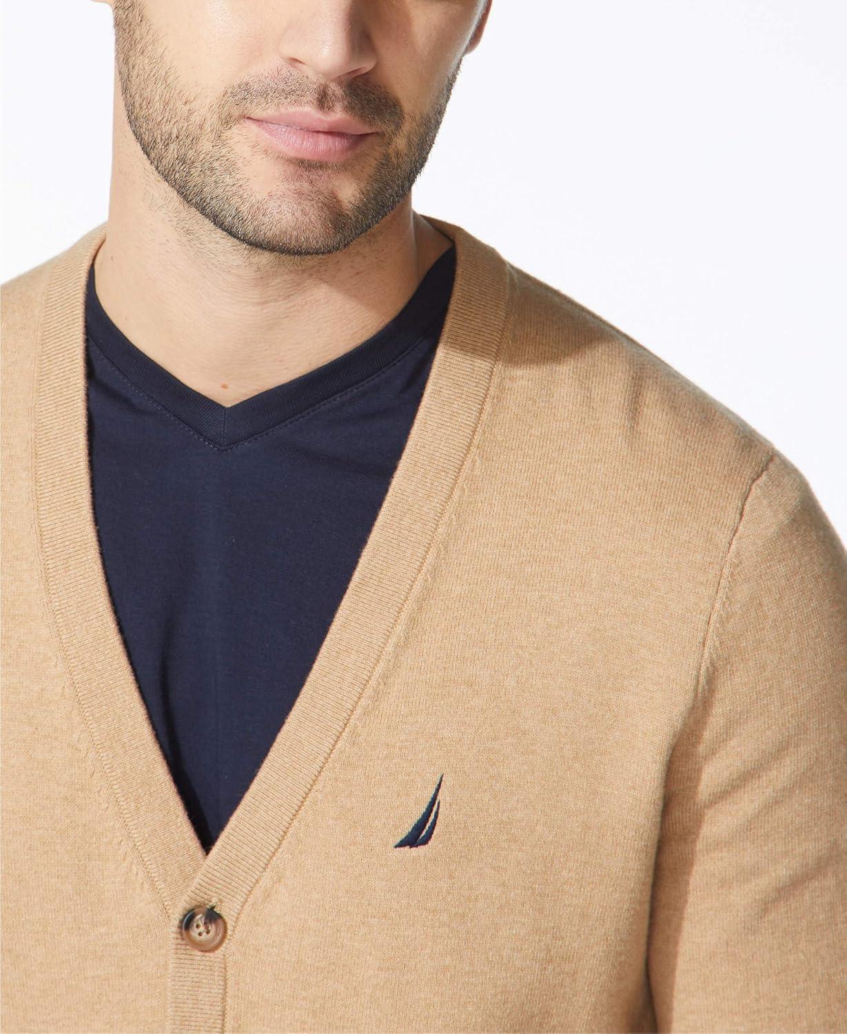 imageNautica Mens Nautica Mens Navtech Knit CardiganCoastal Camel Heather