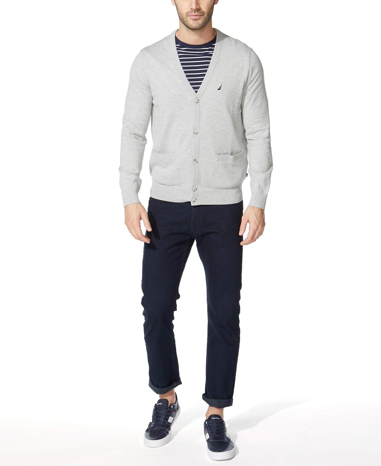 imageNautica Mens Nautica Mens Navtech Knit CardiganGrey Heather