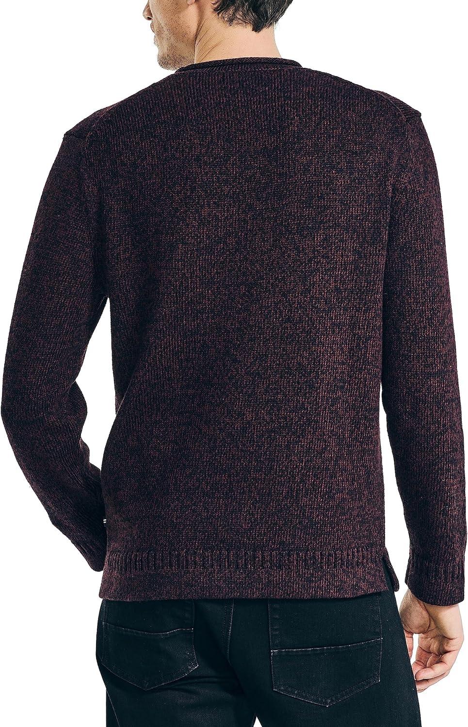 imageNautica Mens Nautica Rolled Crewneck SweaterShipwreck Burgundy