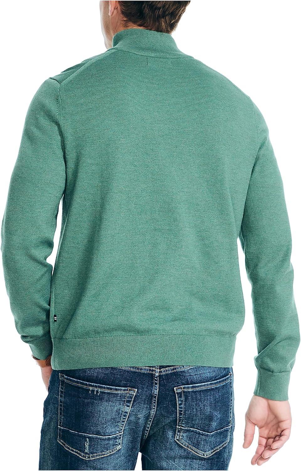 imageNautica Mens QuarterZip SweaterArctic Fern Heather