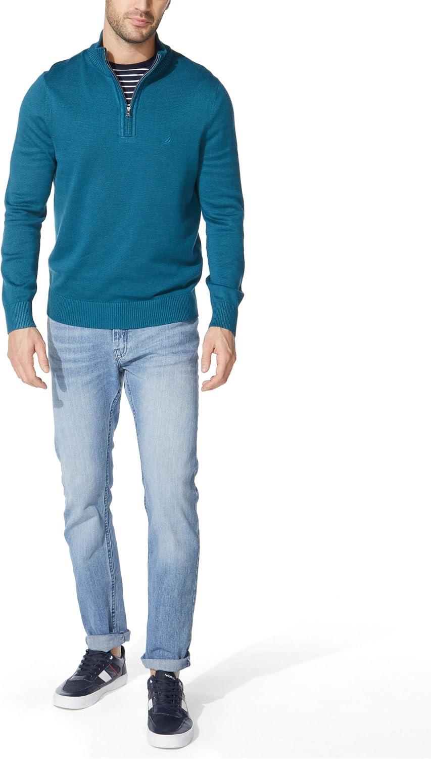 imageNautica Mens QuarterZip SweaterBlue Coral