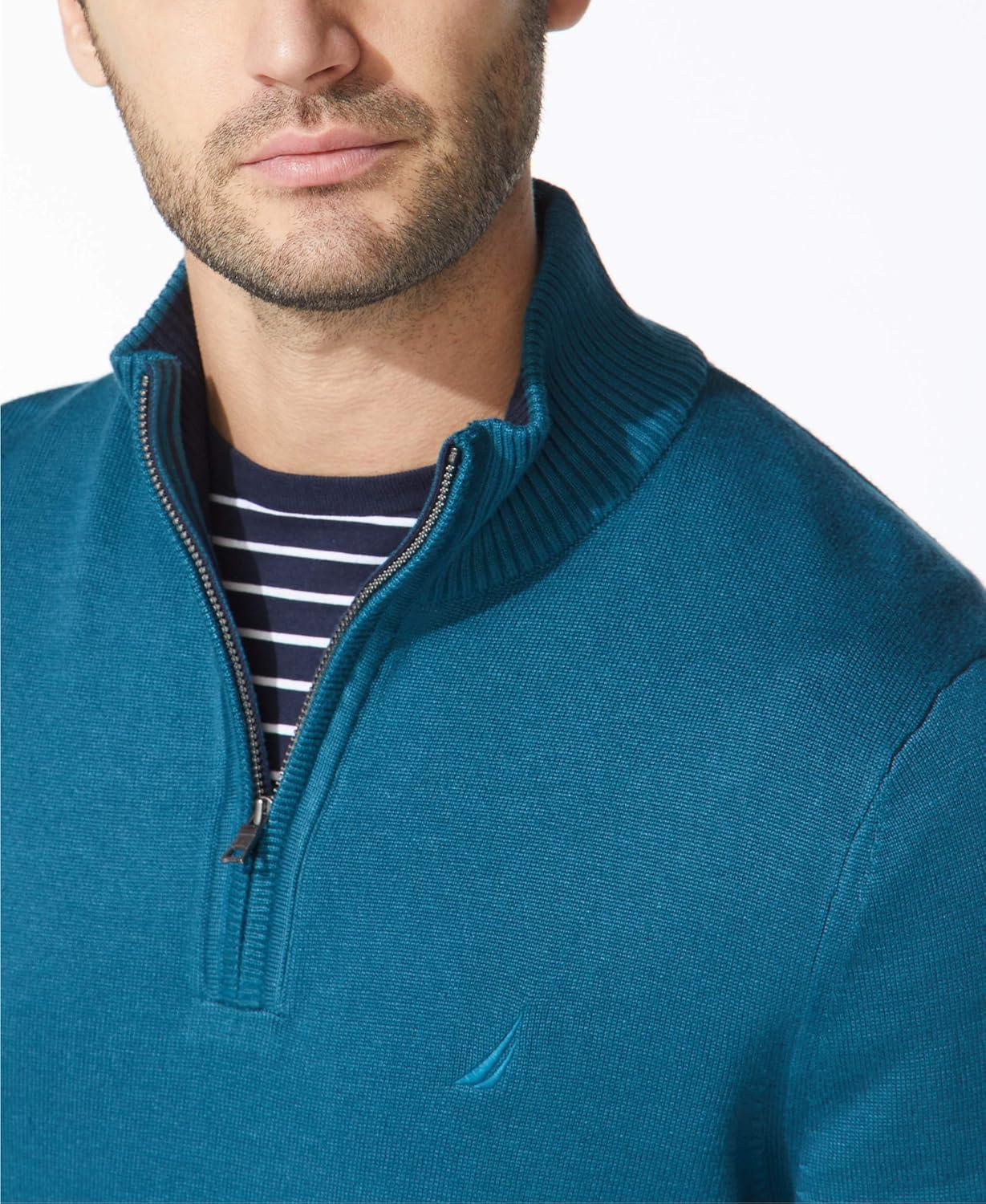 imageNautica Mens QuarterZip SweaterBlue Coral