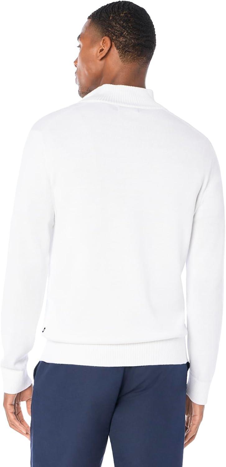 imageNautica Mens QuarterZip SweaterBright White