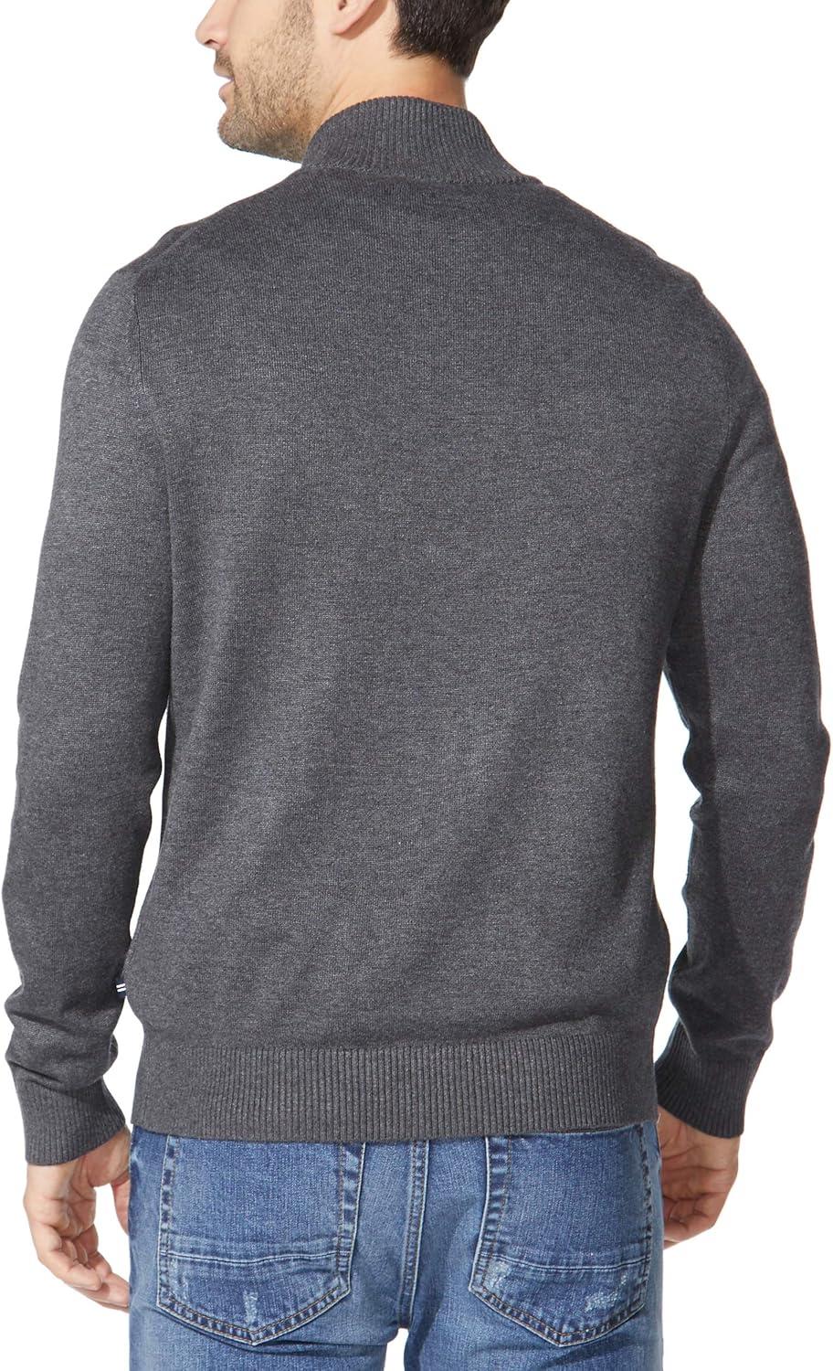 imageNautica Mens QuarterZip SweaterCharcoal Heather