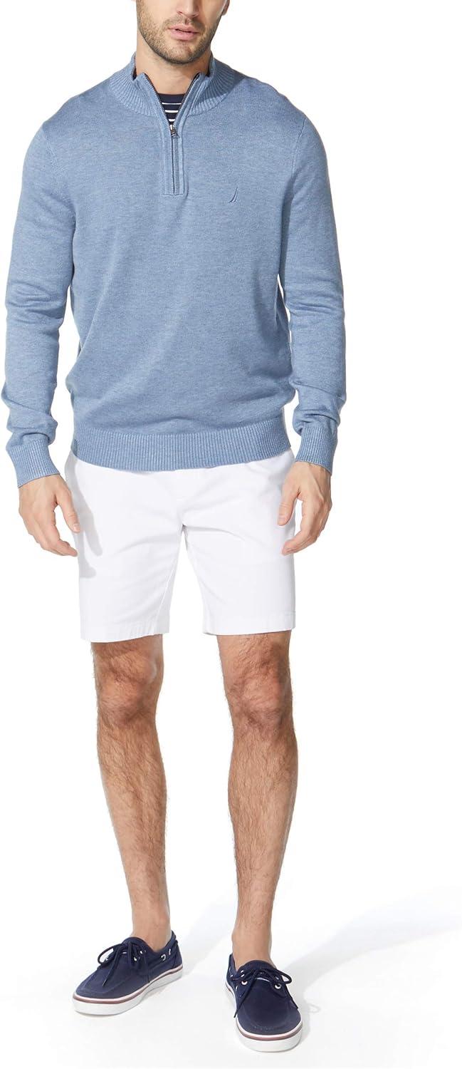 imageNautica Mens QuarterZip SweaterDeep Anchor Heather
