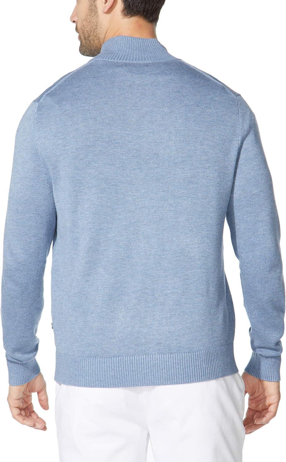 imageNautica Mens QuarterZip SweaterDeep Anchor Heather