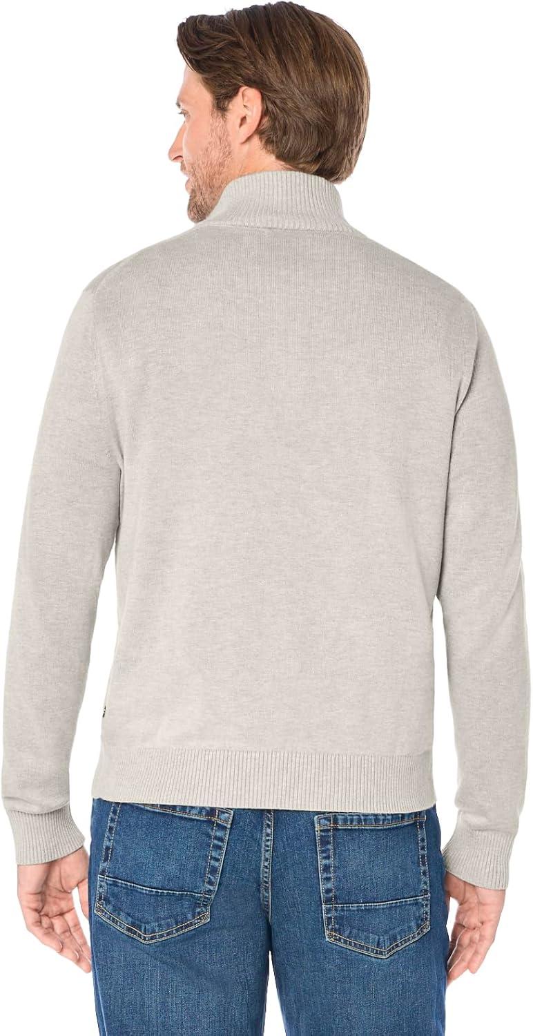 imageNautica Mens QuarterZip SweaterGrey Heather