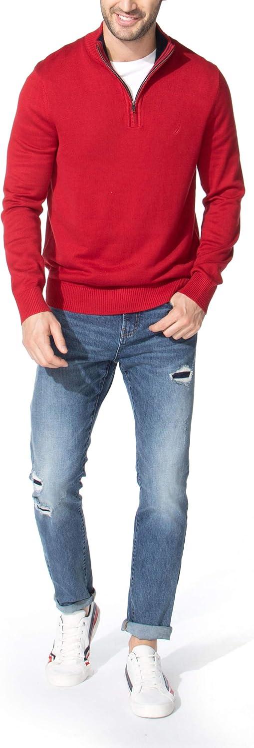 imageNautica Mens QuarterZip SweaterNautica Red