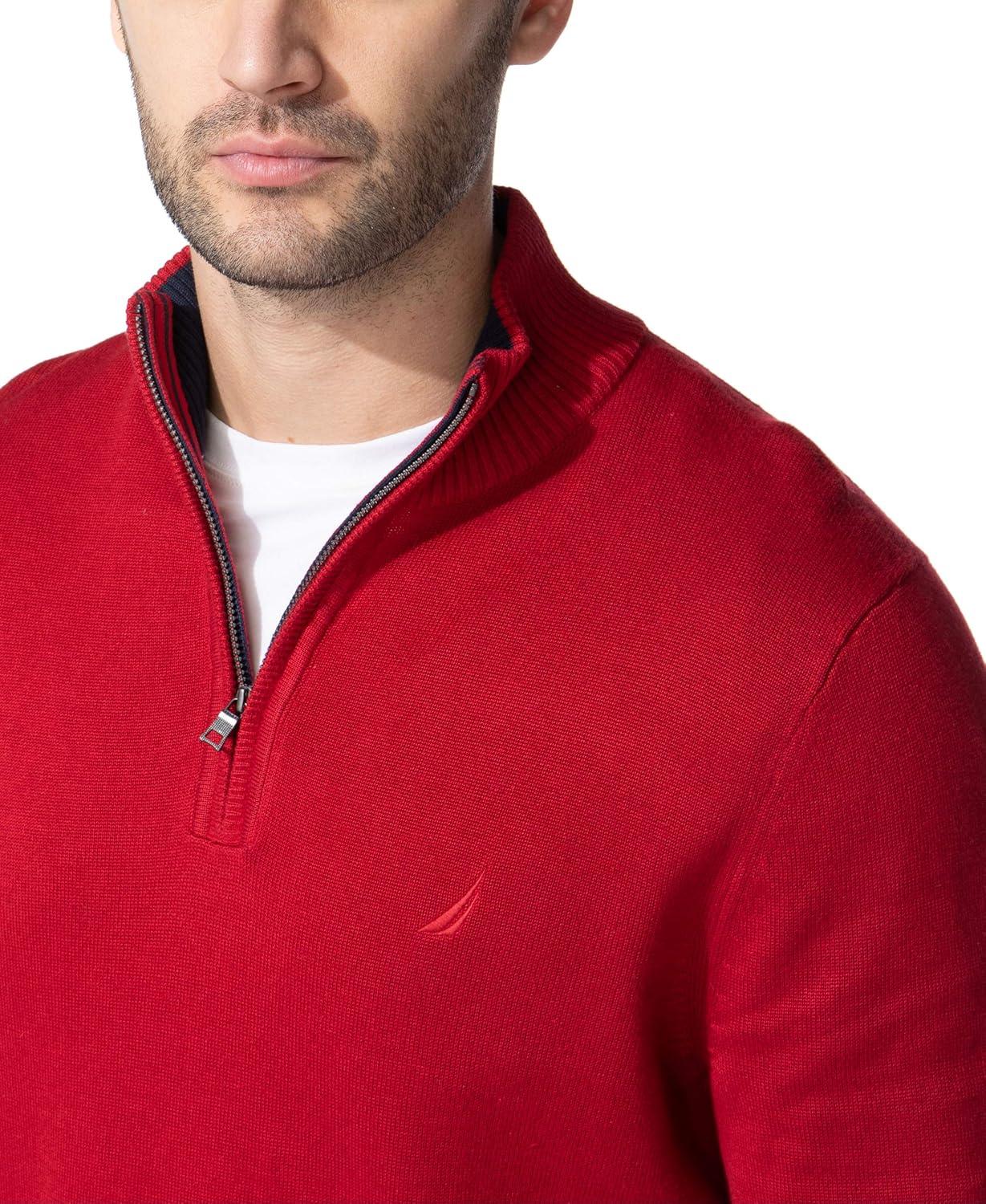 imageNautica Mens QuarterZip SweaterNautica Red