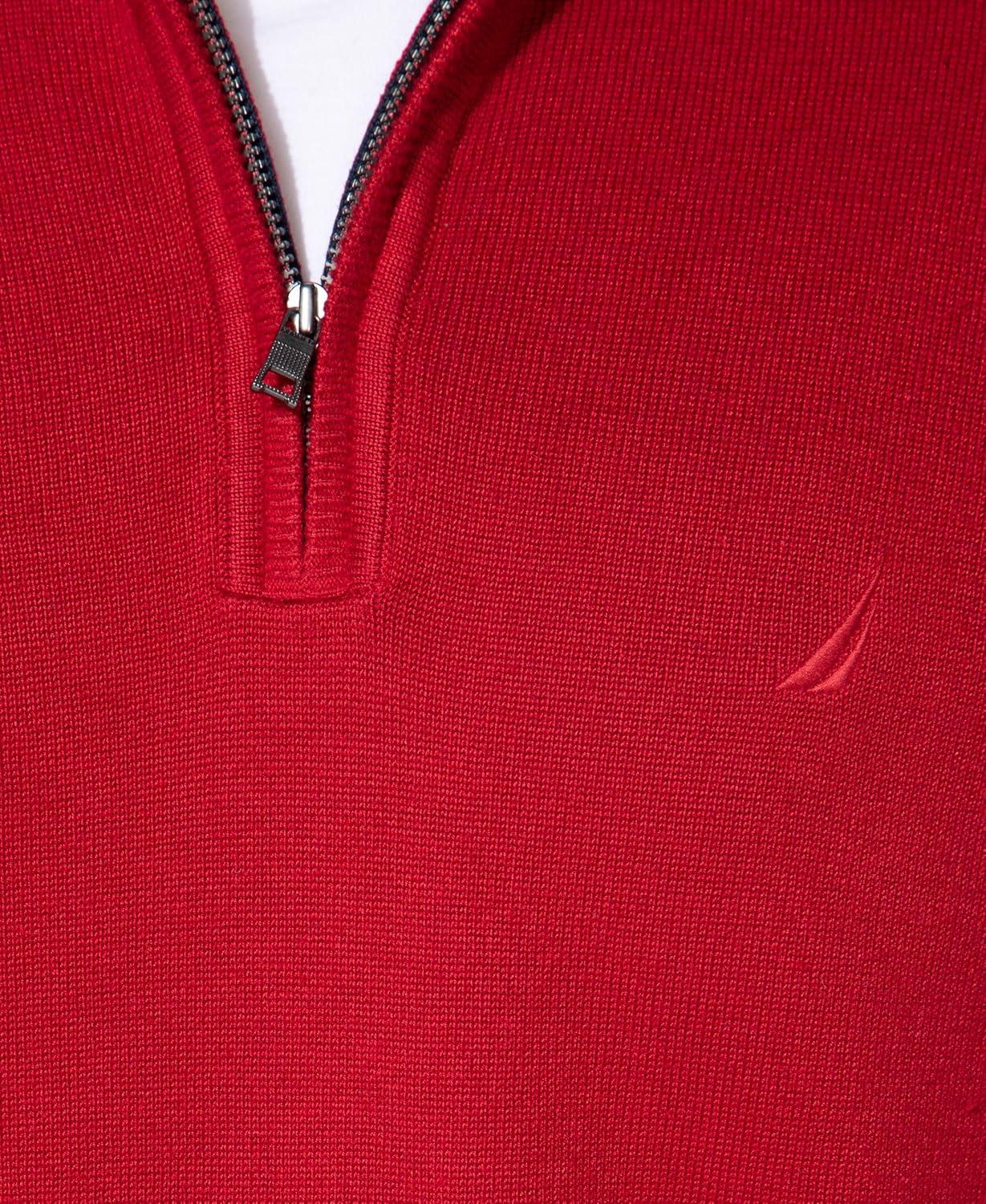 imageNautica Mens QuarterZip SweaterNautica Red