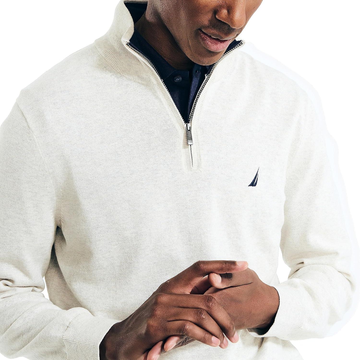 imageNautica Mens QuarterZip SweaterNautstohtr