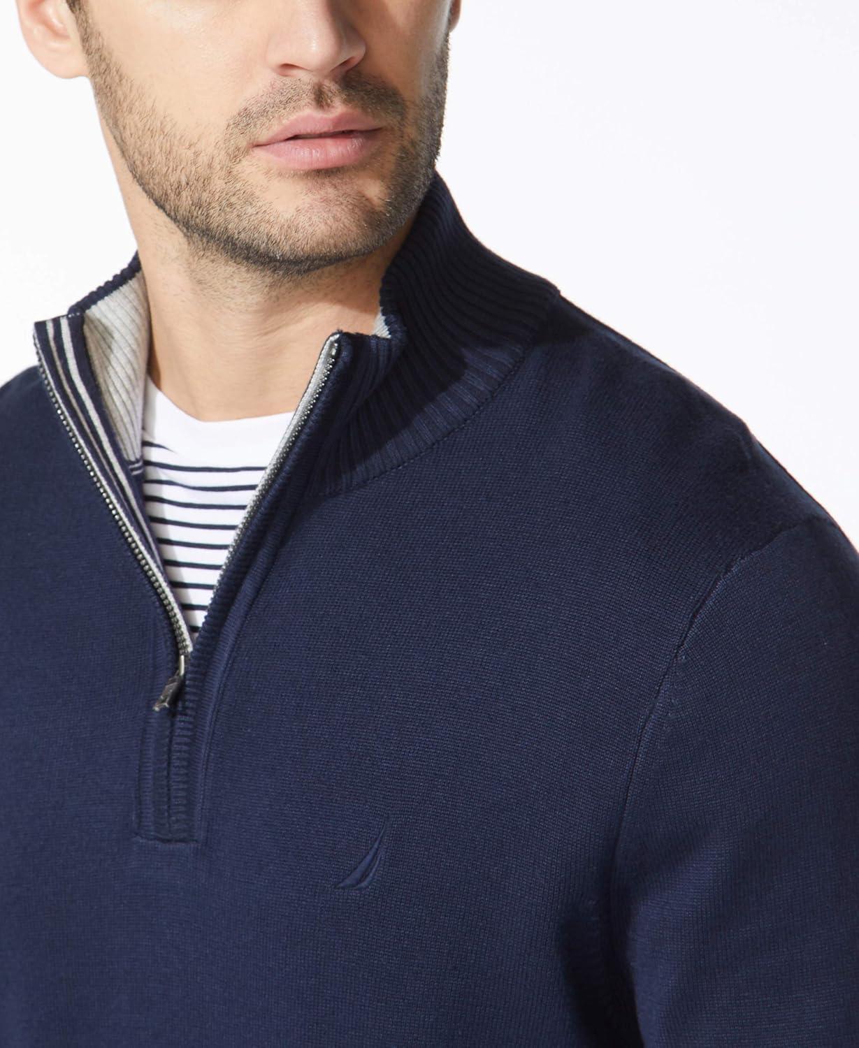 imageNautica Mens QuarterZip SweaterNavy