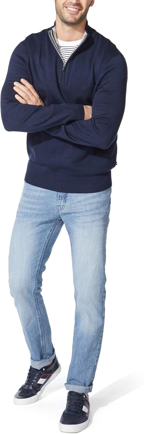 imageNautica Mens QuarterZip SweaterNavy