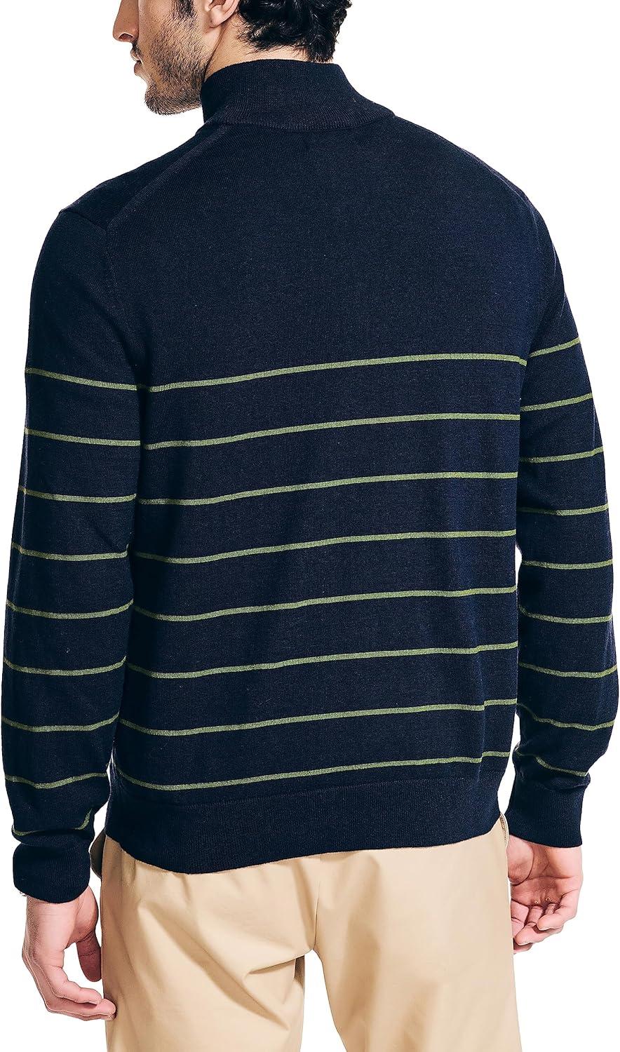 imageNautica Mens QuarterZip SweaterNavy Seas