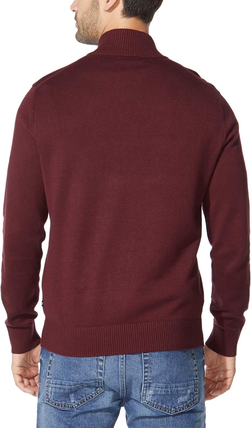 imageNautica Mens QuarterZip SweaterRoyal Burgundy