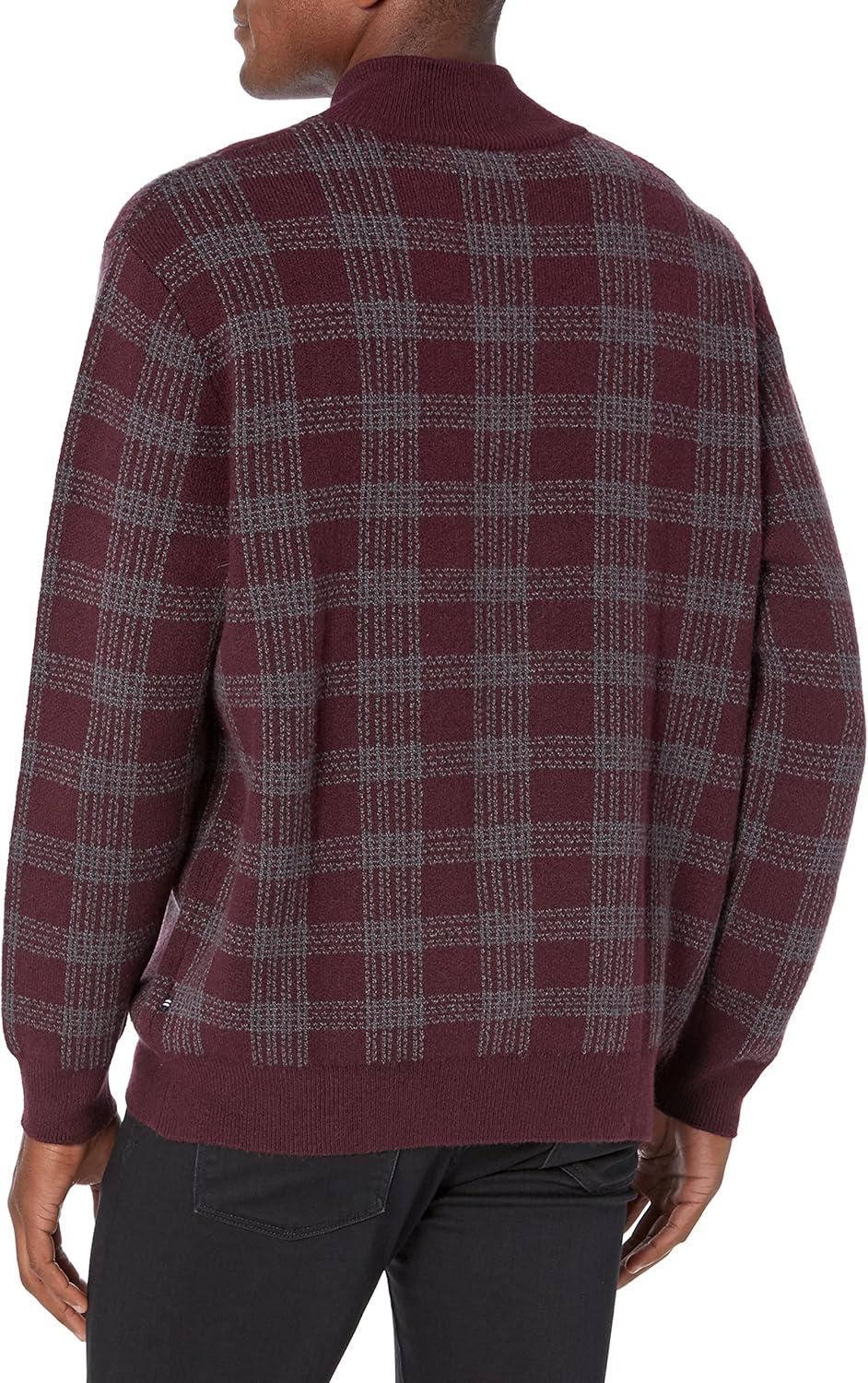 imageNautica Mens QuarterZip SweaterShipwreck Burgundy